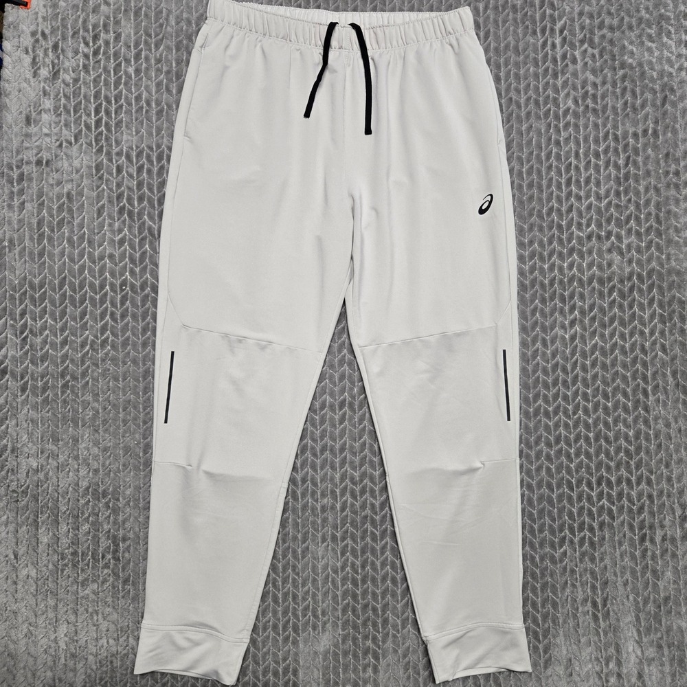 Asics Mens XL Grey Performance Joggers Athletic Training Track Pants Tech